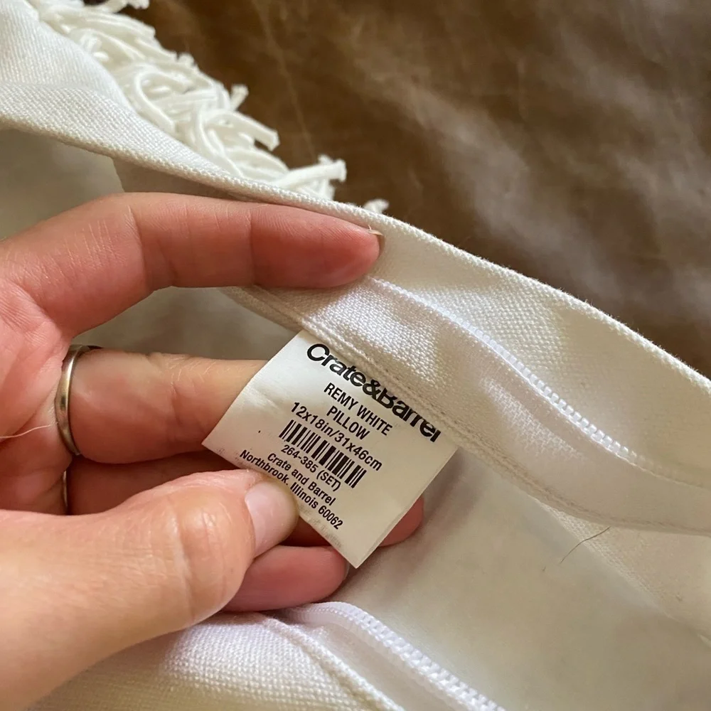 Crate & Barrel Remy Cotton Pillow & Case Cover X2